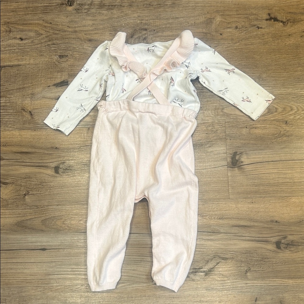Carter's Light Pink Ruffled Overalls - Picture 7 of 9